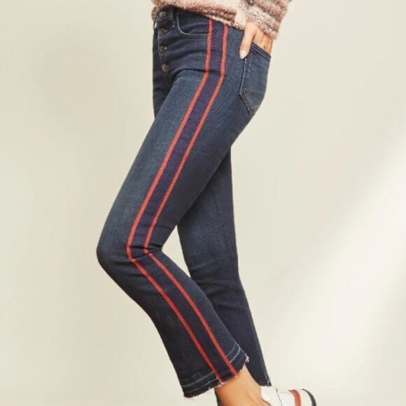 Veronica Beard Carolyn 10" Baby Boot Size 24 High Rise Stretch Jeans Button Fly - Picture 1 of 13